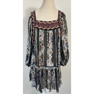 Free People Dance Magic Sheer Embroidered Tunic